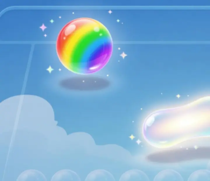 Demonstration of Rainbow Bubble, Bomb Bubble, and Line Shooter boosters in Sweet Bubble Shooter